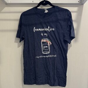 Bella Canvas Navy Blue "Communication Is My Jam" Short Sleeve Tee